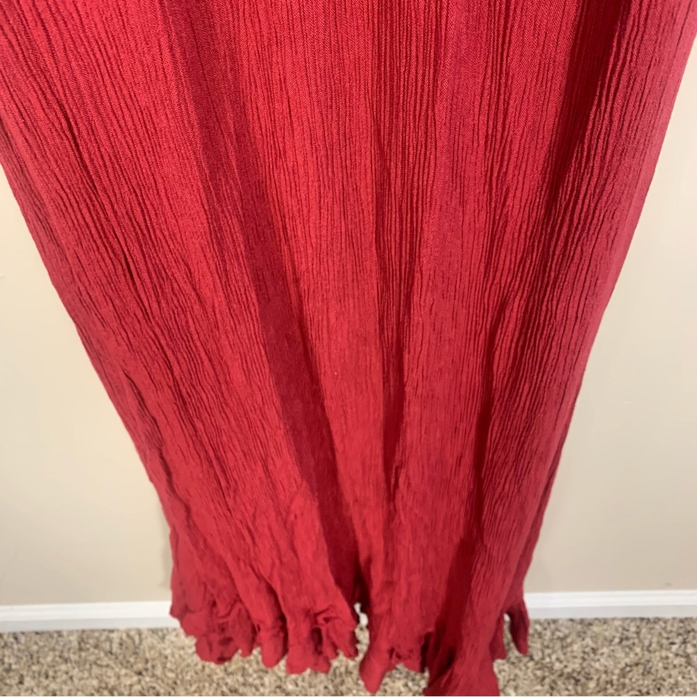 Free People Intimately Adella Lace Detail Strappy Back Maxi Slip Dress Cranberry - Picture 14 of 15